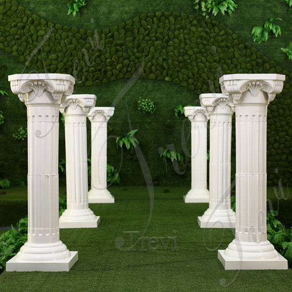 White marble corinthian roman pillars for weddings exterior TMC-12