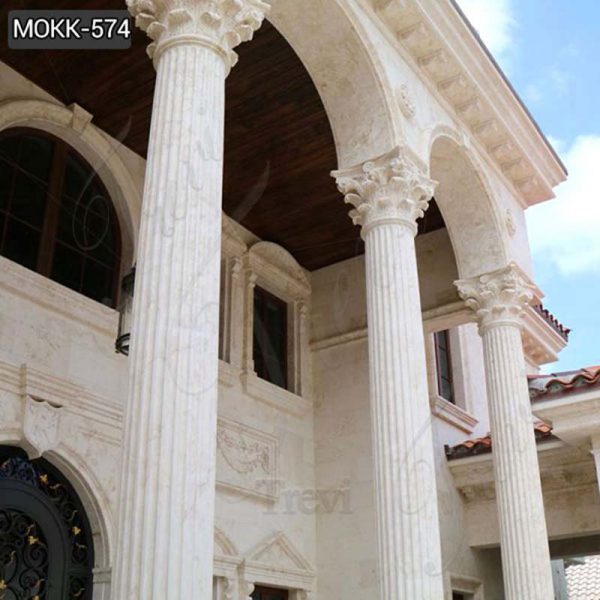 Corinthian Order Beige Marble Columns for Home Decoration Suppliers MOKK-574